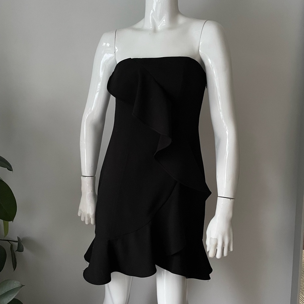 Likely Monetta Strapless Ruffle Mini Dress Black Size 8 Revolve Cocktail - Picture 2 of 7